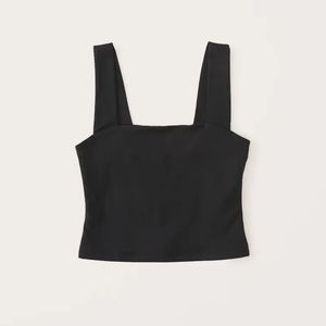 Abercrombie black double-layered seamless squareneck tank abercrombie